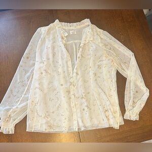 Wilfred Floral Sheer Blouse - Cream